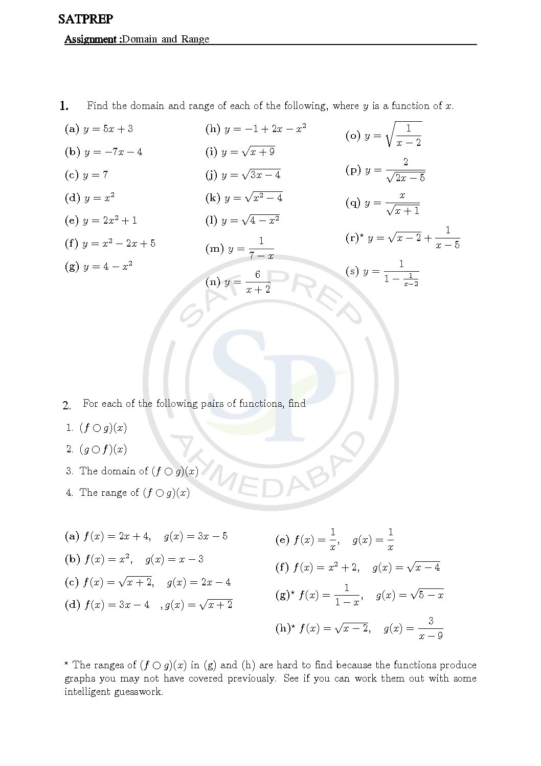 domain and range function are identify by graph of function. In Composite Function Worksheet Answers