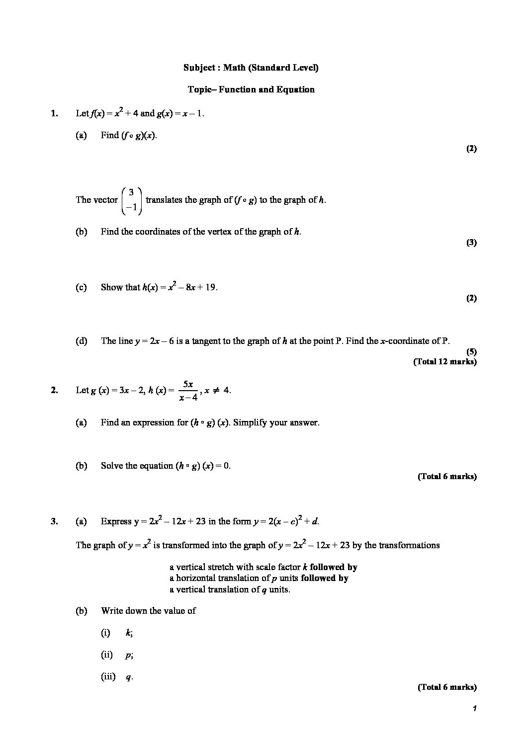 Worksheet Archives - SAT PREP Within Composition Of Functions Worksheet