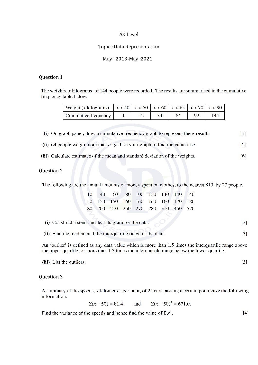 Representation And Interpretation Of Data Archives SAT PREP