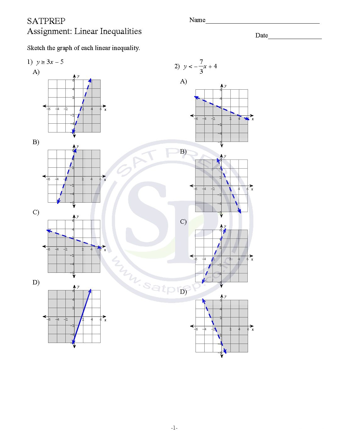 linear inequalities Archives - SAT PREP For Systems Of Linear Inequalities Worksheet