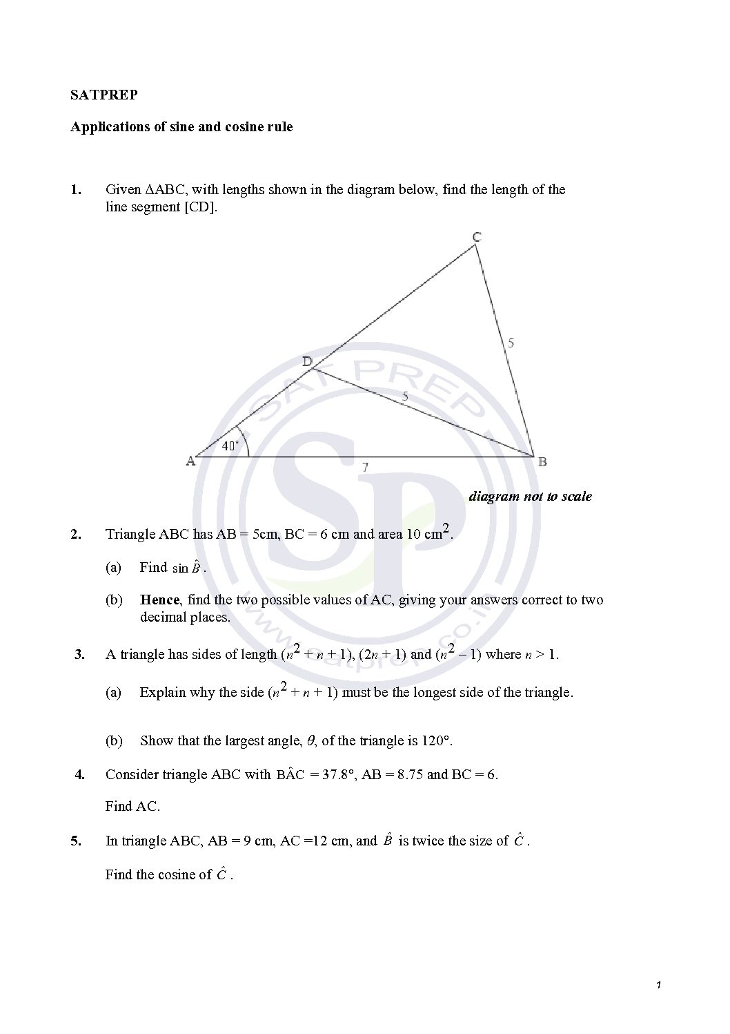 Sine Rule And Cosine Rule Are Use For Non Right Angle Triangle 8361