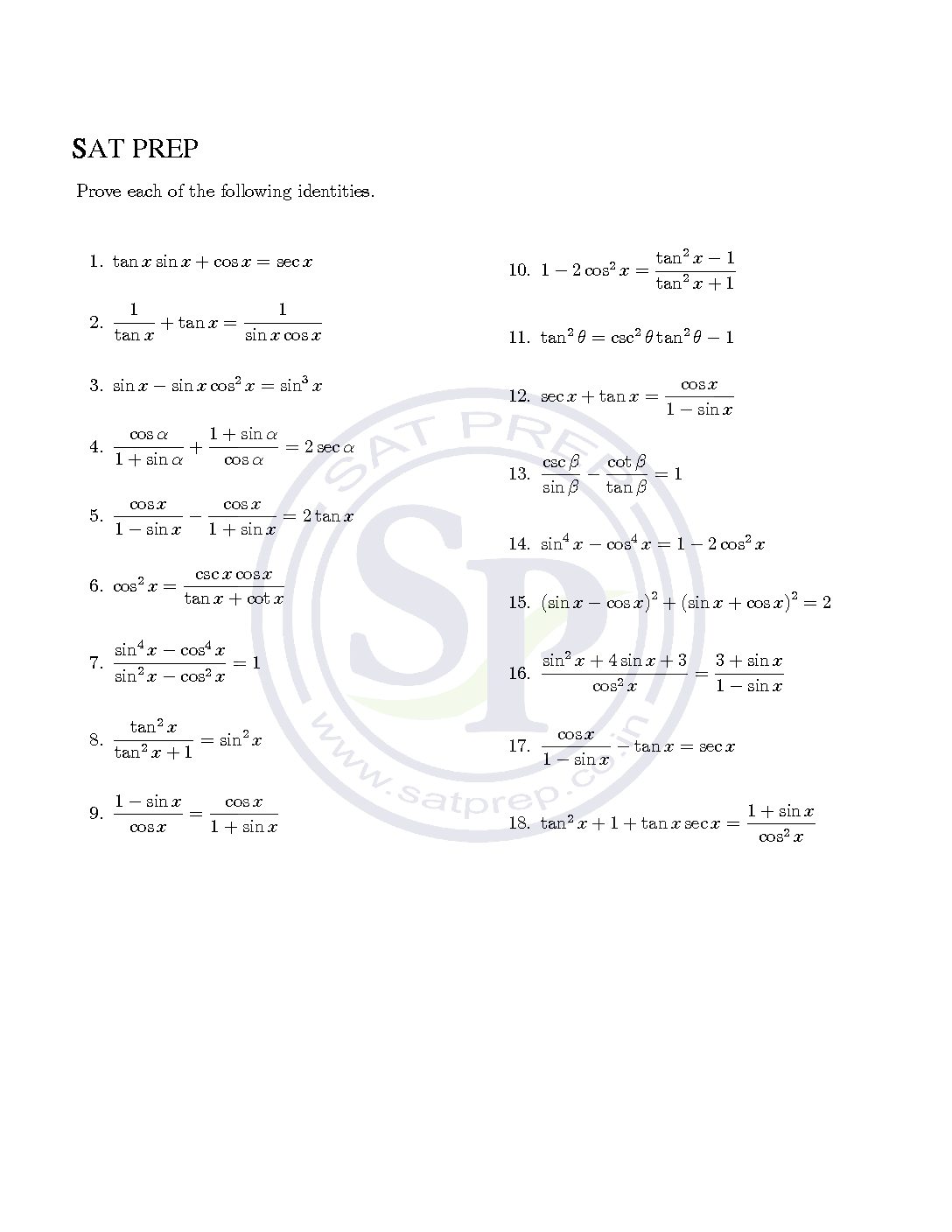 Worksheet of trigonometric identities . we also use algebraic Regarding Solving Trig Equations Worksheet